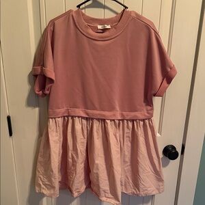 Idem Ditto Blush contrasting fabric mini dress size women’s small.